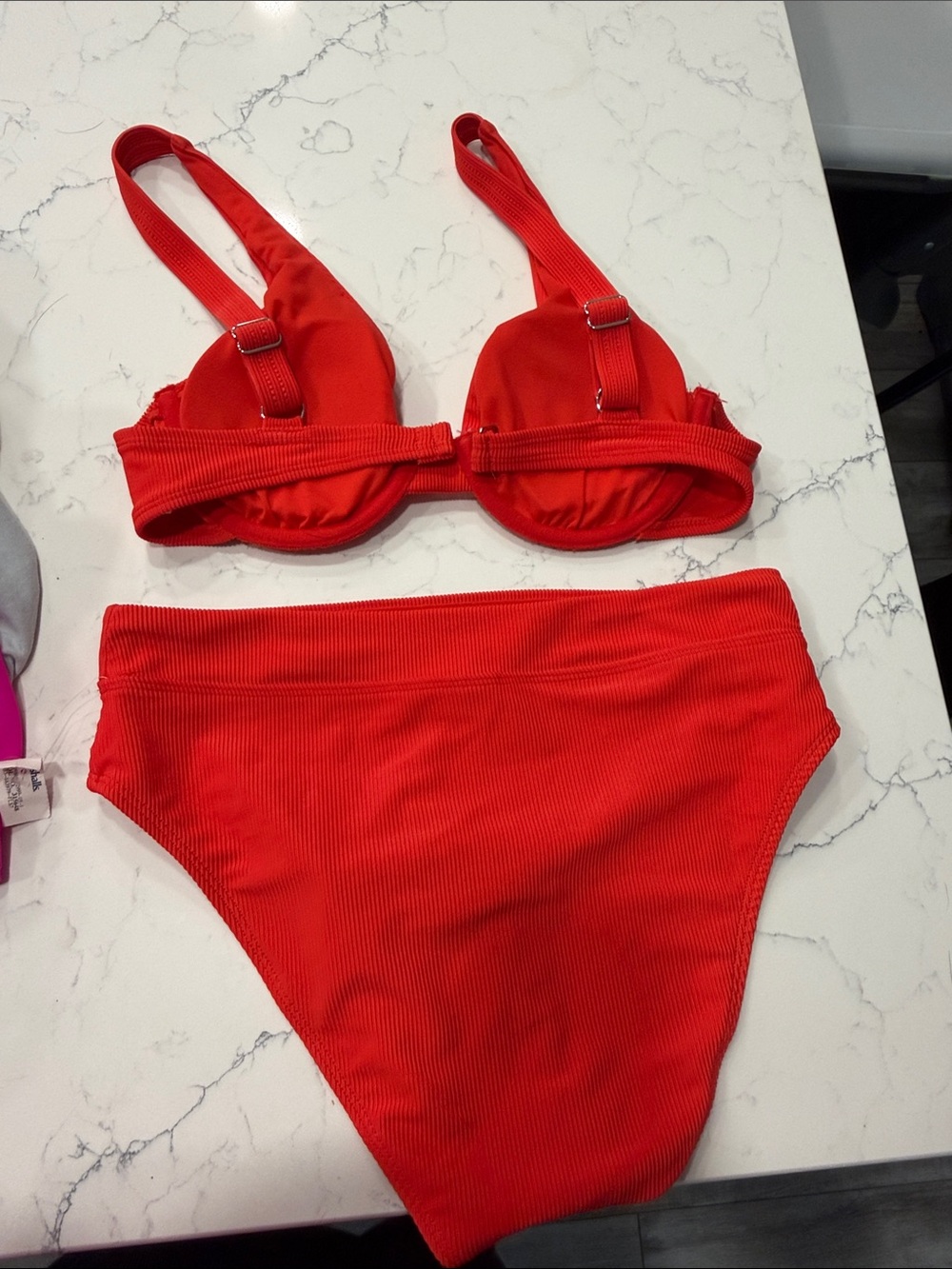 Splendid Red Ribbed Underwire Bikini Set - Picture 5 of 6